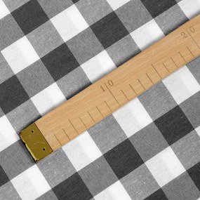 Biante Dekoračný okrúhly obrus Rebeka RE-010 Sivo-biela kocka veľká Ø 110 cm