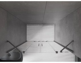 Mexen Velar Duo, posuvné dvere do otvoru 160x200 cm, 8mm číre sklo, grafitová matná, 871-160-000-02-66