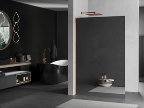 Mexen Kioto L, sprchová zástena Walk-In 70 x 200 cm, 8mm sklo vzor zrkadlo, ružové zlato profil, 800-070-103-60-50