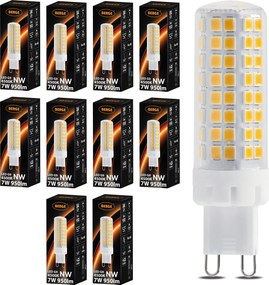 10x žiarovka G9 7W 950lm - neutrálná biela