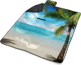 Sablio Plážová deka Pláž s palmami: 200x140 cm