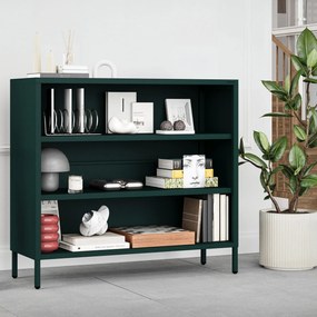 Nízky policový regál LUCA, 1000 x 900 x 350 mm, Modern: fľaškovo zelená farba