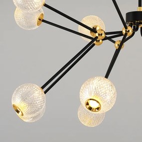 LED luster na tyči GELA 16xLED/5W/230V 3000K čierna/zlatá