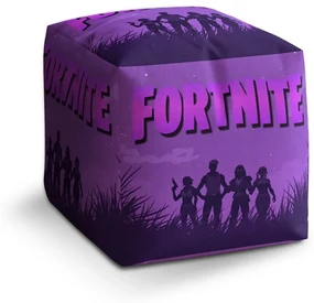 Sablio Taburet Cube FORTNITE Fialová silueta: 40x40x40 cm