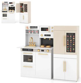 2-dielna detská kuchynka na hranie s náučnou hovoriacou stenou plagát detská kuchynka biela