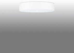 Stropné svietidlo Skala, 1x biele textilné tienidlo, (biele sklo), (fi 60 cm)