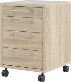 Psací stůl Officer 80400/35 150 cm s kontejnerem dub Sonoma/stříbrný