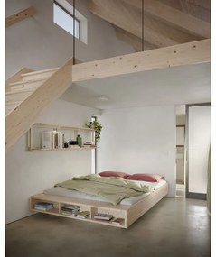 Dvojlôžková posteľ z borovicového dreva s roštom 160x200 cm v prírodnej farbe Merge – Karup Design