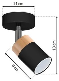Bodové svietidlo JOKER BLACK WOOD 1xGU10/8W/230V