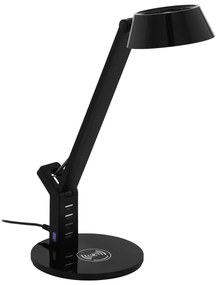Stolová LED lampa Banderalo CCT stmievač QI čierna