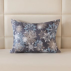 Obliečka na vankúš z mikrovlákna SNOWFLAKE 70x90 cm, modrosivý