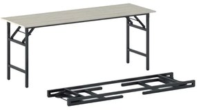 Konferenčný stôl FAST READY s čiernou podnožou 1700 x 500 x 750 mm, dub prírodný