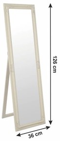 Tempo Kondela Zrkadlo, drevený rám smotanovej farby, MALKIA TYP 12