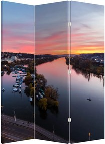 Paraván - Nočná Praha (126x170 cm)