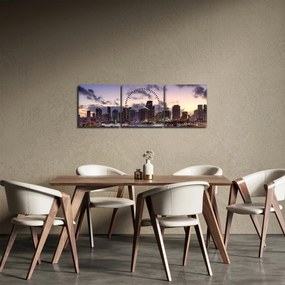 Obraz - mrakodrapy veľkomesta (s hodinami) (90x30 cm)