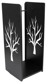 Kovový stojan na drevo Tree, 40x100 cm, čierna