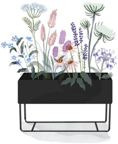 Stojan na kvety Plant Box, veľký – čierny