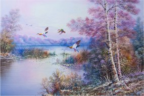 Obraz - Prichádza jeseň, olejomaľba (90x60 cm)