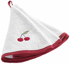 Červeno-biely froté bavlnený uterák 60 cm Cerisette – douceur d'intérieur