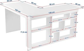 Pracovný stôl v dekore orecha 120x130 cm Vesper – Kalune Design