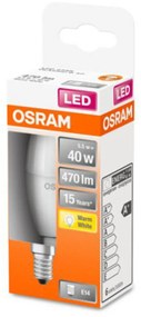OSRAM Classic B LED žiarovka E14 4,9W 2.700K matná