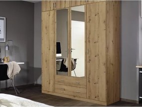 Šatníková skriňa so zrkadlom Case, 181 cm, dub artisan%