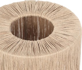 Japandi stolná lampa čierna s hnedým lanom - Smilla