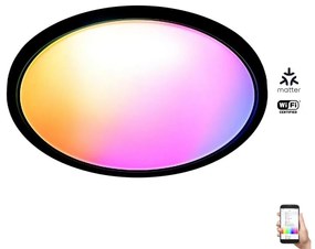 WiZ WiZ - LED RGB Stmievateľné stropné svietidlo SUPERSLIM LED/32W/230V Wi-Fi čierna WI0124