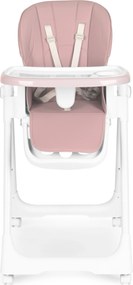 ECOTOYS Detská jedálenská Detská jedálenská stolička, polohovateľná, ekokoža, 5-bodová, ružová