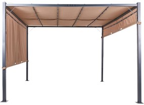 Pergola s LED svetlami 310 x 310 cm hnedá PARGA Beliani