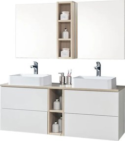 Mereo, Mereo Aira, kúpeľňová skrinka s keramickým umývadlom 121 cm, dub Kronberg, MER-CN723