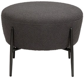 ORBIT TABURET stone bouclé/antique pewter