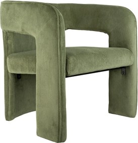 Zelené menčestrové kreslo Vigor – Leitmotiv