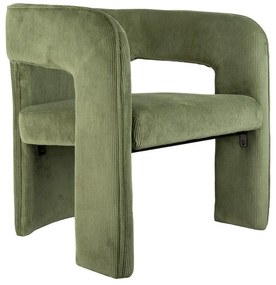 Zelené menčestrové kreslo Vigor – Leitmotiv