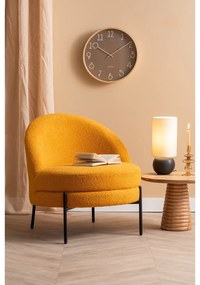 Okrovožlté kreslo z textílie buklé Noble – Leitmotiv