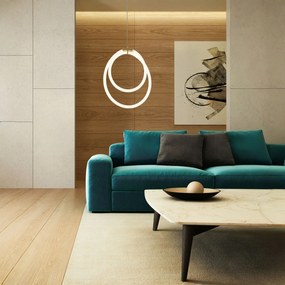 Toolight Toolight, LED závesné svietidlo G021-CP, biela-zlatá, OSW-06372