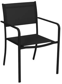 Elegantné kovové záhradné kreslo - čierne