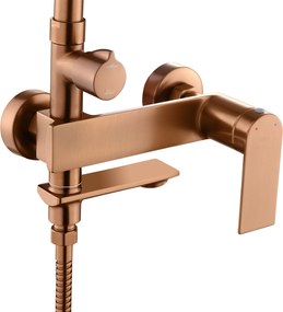 Rea Storm, vaňová/sprchová súprava s dažďovou hlavovou sprchou a ručnou sprchovou hlavicou, medená matná, REA-P3000