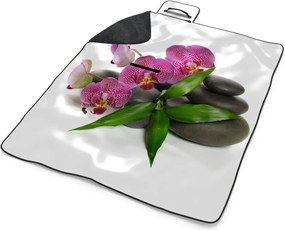 Sablio Plážová deka Orchidey a kamene: 200x140 cm