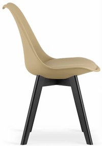 Set štyroch jedálenských stoličiek MARK svetlobéžový - čierne nohy (4 ks)