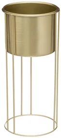 KOVOVÝ KVETINÁČ SO STOJANOM MAX GOLD SADA 2KS 58X21,5 CM+41,5X18,5 CM ZLATÁ