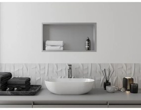 Mexen X-Wall-R, polička na zapustenie na obklad s golierom 60 x 30 cm, oceľová, 1910603010