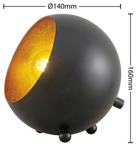Lindby Filamoni stolová lampa v čiernej a zlatej