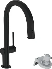 Hansgrohe Aqittura M91, filterSystem 210, vyťahovací výtok, 1jet, čierna matná, HAN-76803670