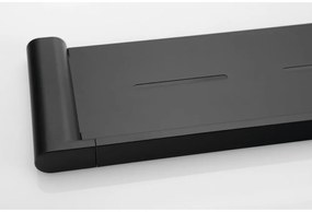 Matne čierna nástenná mosadzná kúpeľňová polička Flori – Sapho