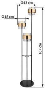 Globo 15560S - Stojacia lampa MILLEY 3xE27/60W/230V