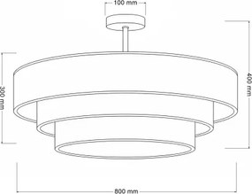 Brilagi - Prisadený luster LUNETA 3xE27/60W/230V pr. 80 cm sivá/krémová/biela