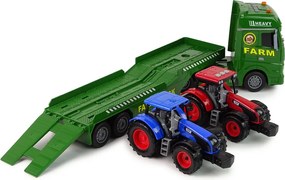 LEAN Toys Sada „Farma“ – odťahovka, nákladné auto, traktor, zvuky a svetlá, 3 diely