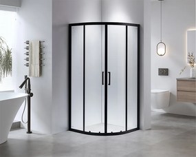 BPS-koupelny Štvrťkruhový sprchový kút HYD-RK01B 90x90 čierna/transparent - bez vaničky