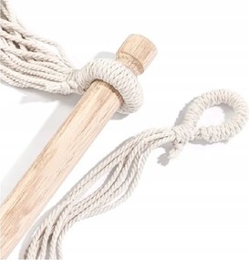 Béžové závesné kreslo PALAK s bielym stojanom